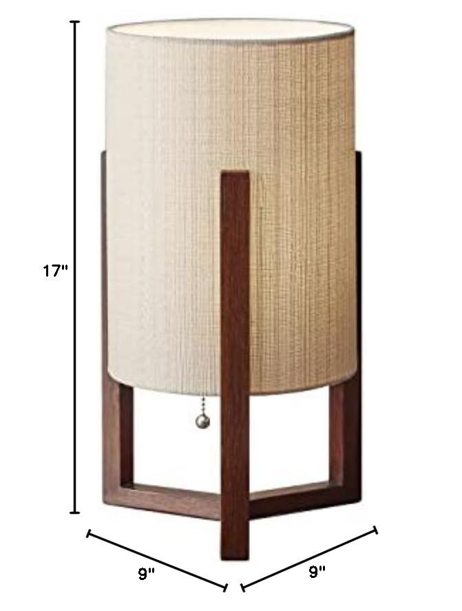 1504-15 Quinn Floor Lamp, 60 in, 150 W Incandescent/CFL, Walnut Birch Wood, 1 Wooden Lamp , White