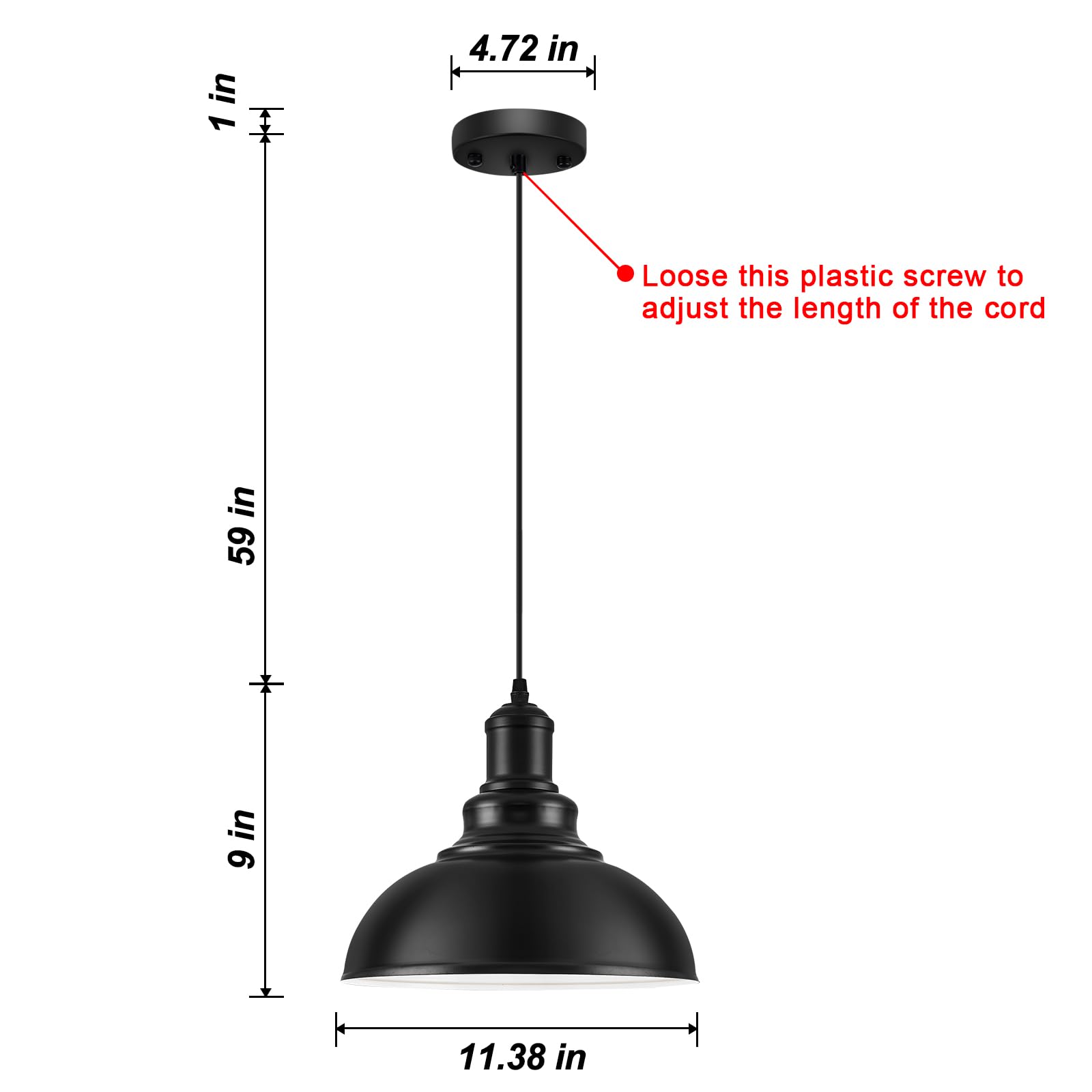 Industrial Semi Flush Mount Ceiling Light, Matte Black Farmhouse Light Fixture for Kitchen Island Dining Room Foyer Hallway Porch Barn Loft, Black, 13in