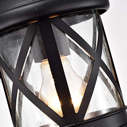 Oil Rubbed Bronze Exterior Wall Light Fixture, Outdoor Wall Lantern with Clear Water Glass, Outside Light for House Entryway Porch