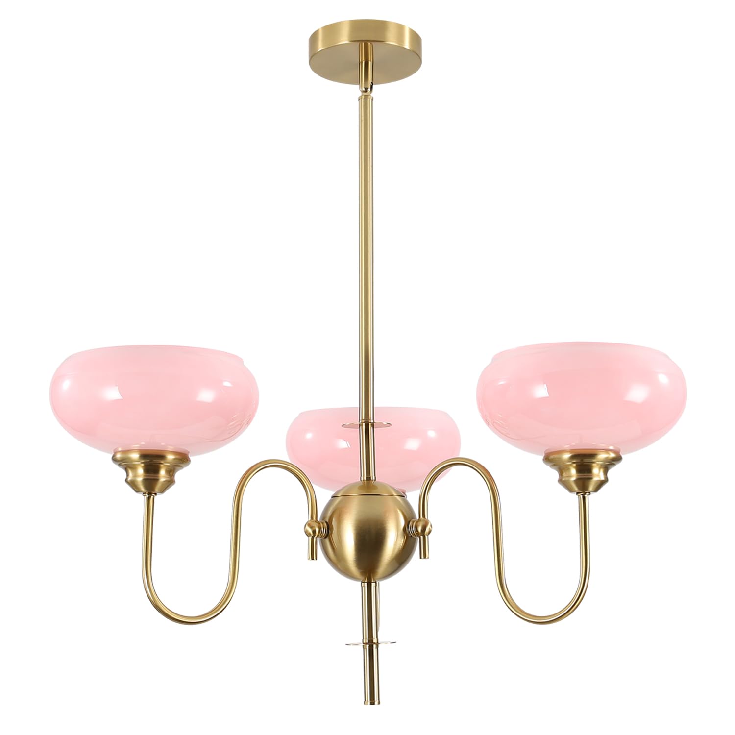 Gold Vintage Chandelier Modern 5-Light Globe Chandelier with Smooth Lampshade Sputnik Pendant Light Dining Room Chandelier for Living Room Bedroom