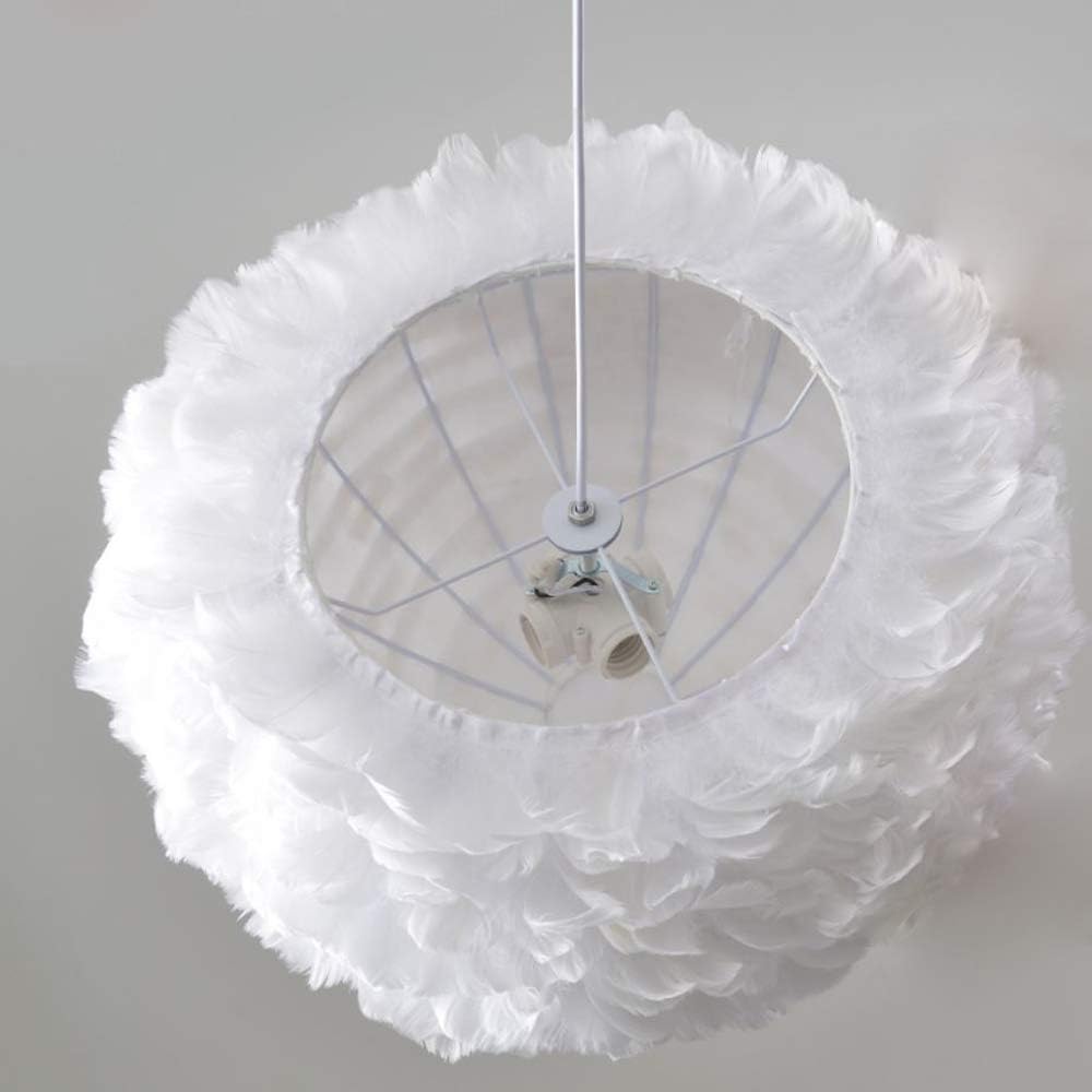 White Feather Chandelier Beautiful Pendant Light for Bedroom,Living Room,Girls Room