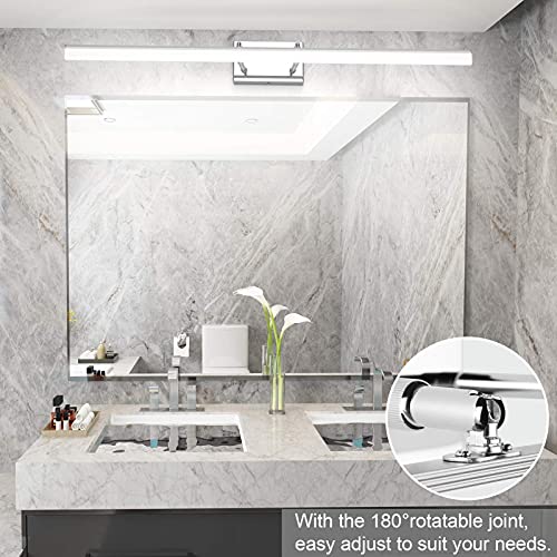 31.5 inch Modern Black Vanity Light Adjustable Bathroom Light Fixtures Over Mirror Rotatable Vanity Lighting 5500K