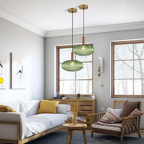 Modern Gold Globe Pendant Lamp 1-Light Mid Century Antique Brass Dining Pendant Light Amber Glass Farmhouse Pendant Lighting Adjustable Large Vintage Hanging Ceiling Pendant Light