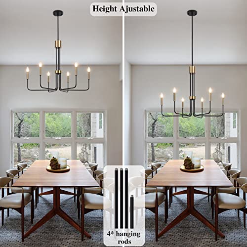 Farmhouse Chandeliers for Dining Room Light Fixtures 8 Lights Black Chandeliers Light Fixture Ceiling Hanging Rustic Chandeliers for Living Room Bedroom Entryway