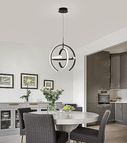 Modern Led Chandelier,Chrome Hanging Pendant Lights for Dining Room Foyer Entryway Kitchen Living Room 8 Lights