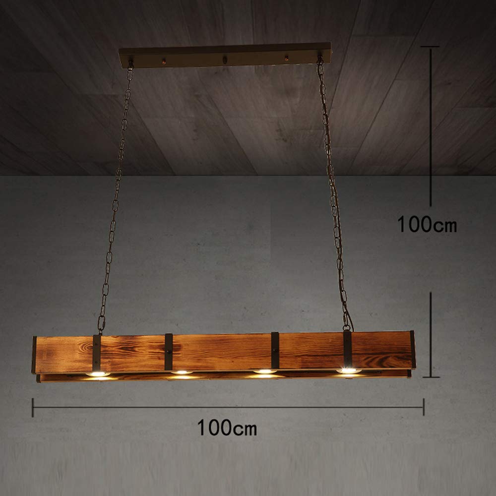 TFCFL 6 Lights Industrial Vintage Hanging Pendant Light Wooden Chandelier Ceiling Light Retro Wooden Light Suspension Lighting Fixture Retro Loft Lantern Chandelier Lights Handmade Lighting Products