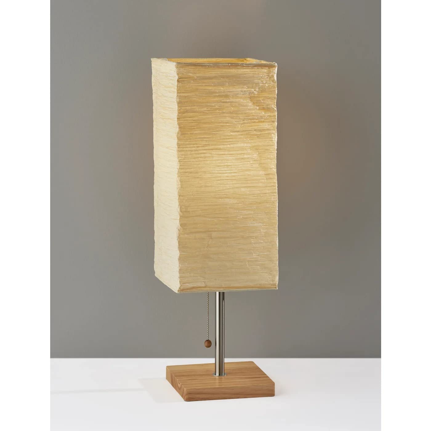 Table Lamp, 25 in., 100 W Incandescent/ 26W CFL, Natural Rubber Wood/Steel Accents, 1 Table Lamp , White