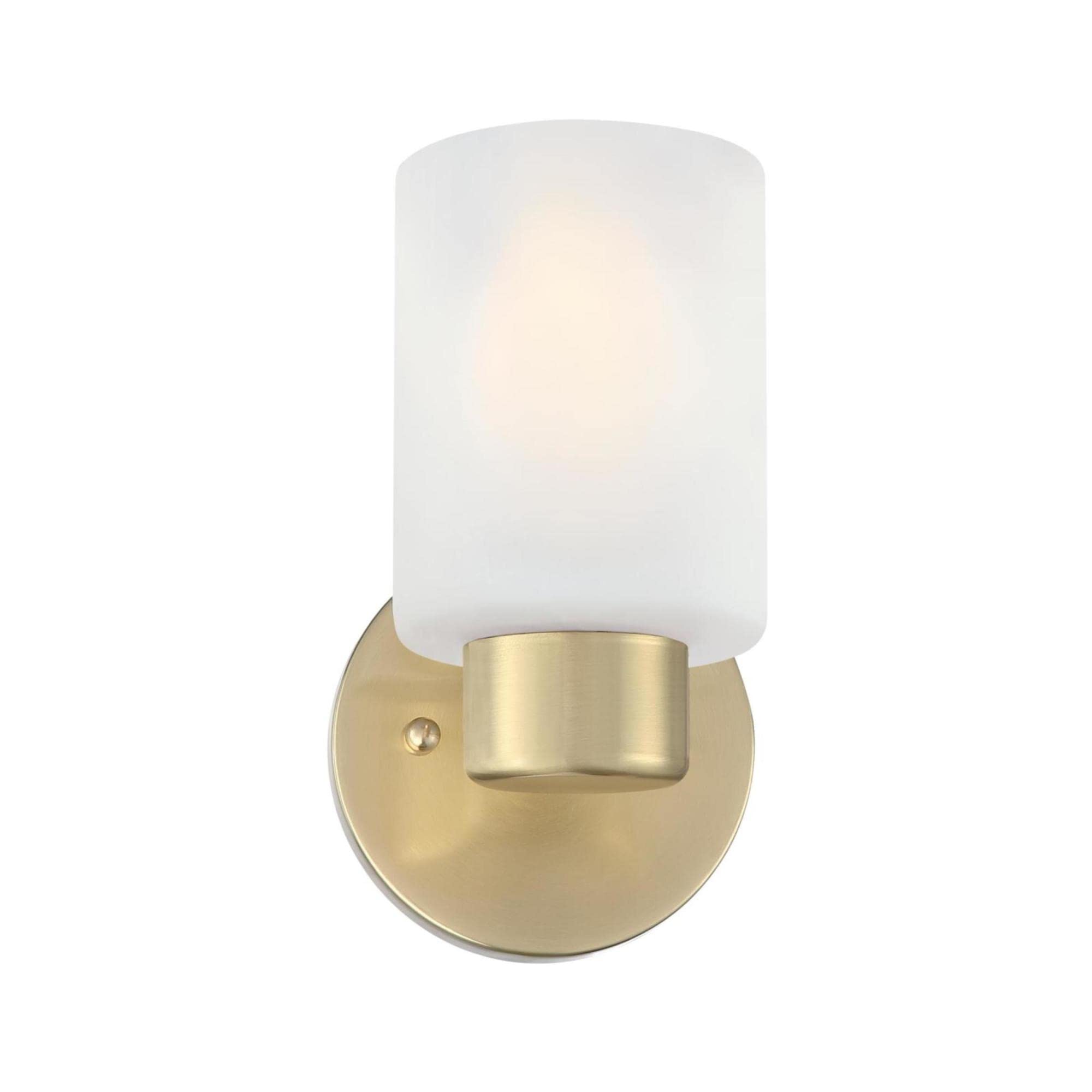 One-Light Indoor Wall Fixture, Brushed Nickel Finish with Frosted Seeded Glass