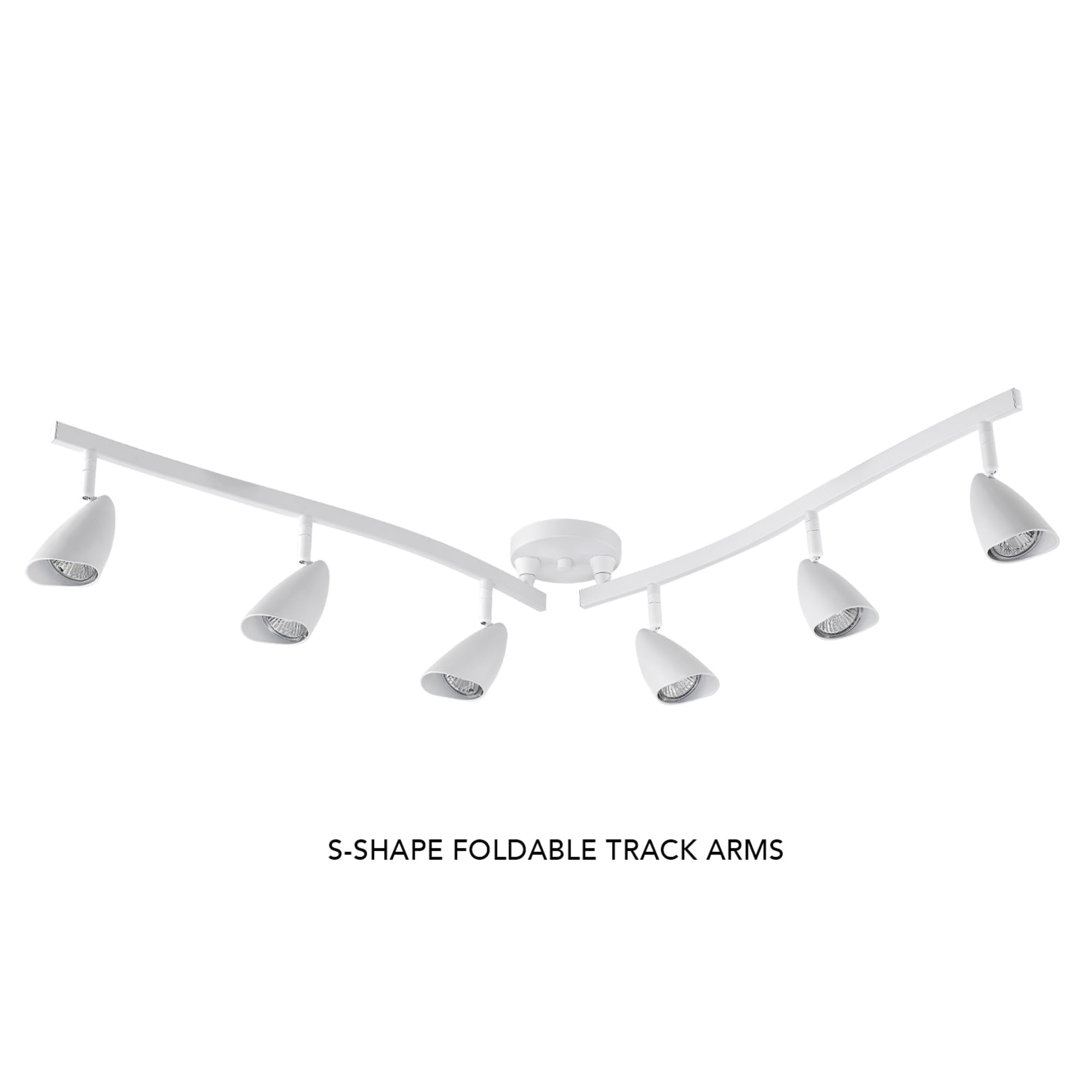 6-Light Adjustable S-Shape Track Lighting, Bronze Color, Oil Rubbed Finish