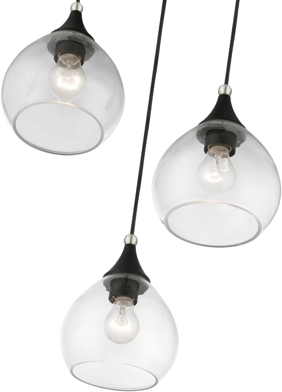 Multi Pendant, Black with Brushed Nickel Accents