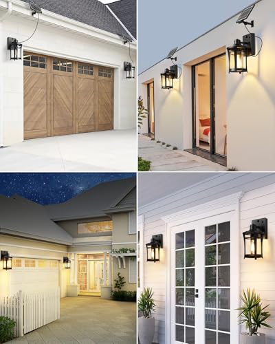 Motion Sensor Outdoor Lights, 3 Lighting Modes Porch Light Fixture for House, Dusk to Dawn Exterior Wall Light, Waterproof Aluminum Anti-Rust Lantern for Garage Entryway, Motion Activated