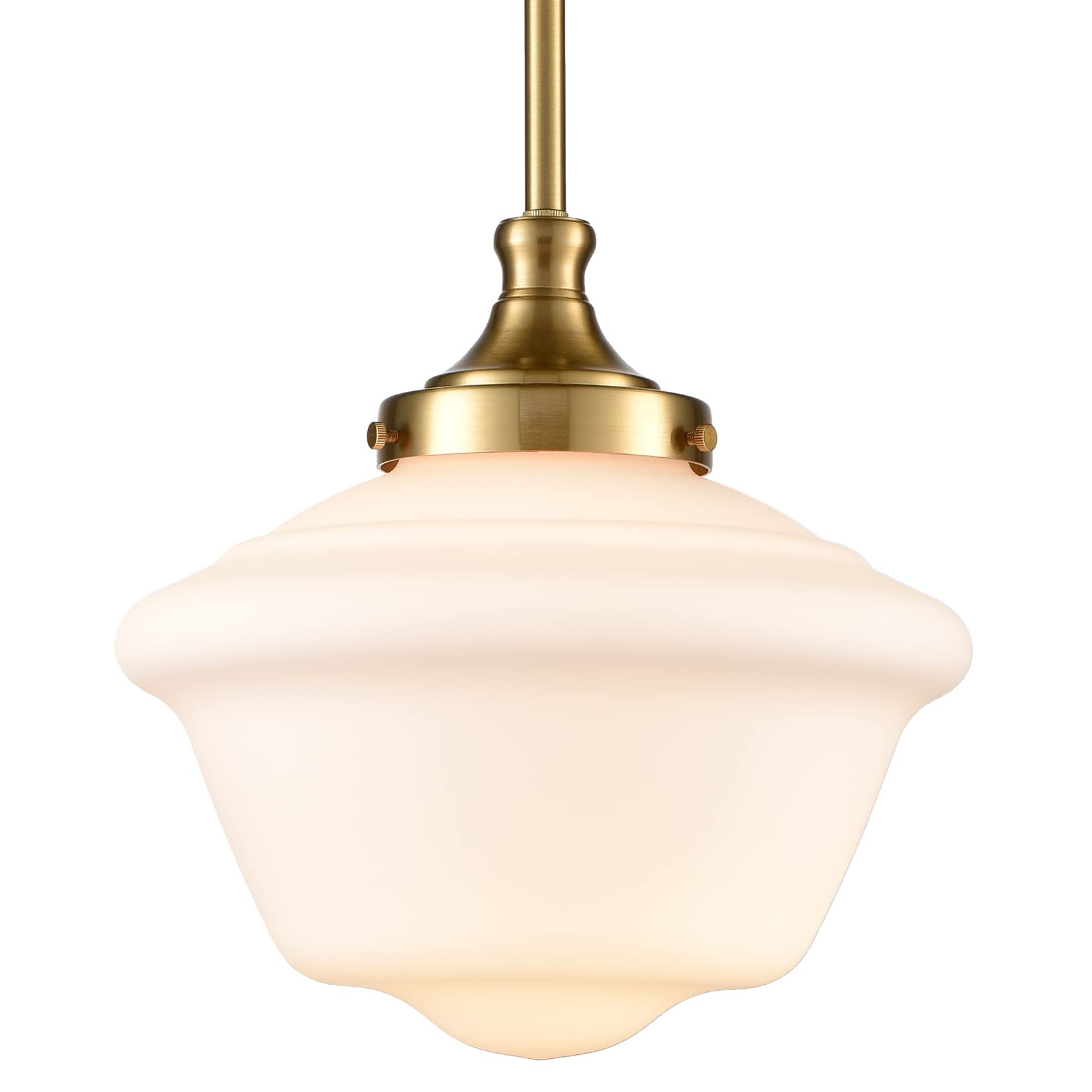 Gold Semi Flush Mount Ceiling Light Modern Schoolhouse Ceiling Light Fixture Milk Glass Flush Mount Ceiling Light for Hallway Bedroom Kitchen Living Room, 10 Inches