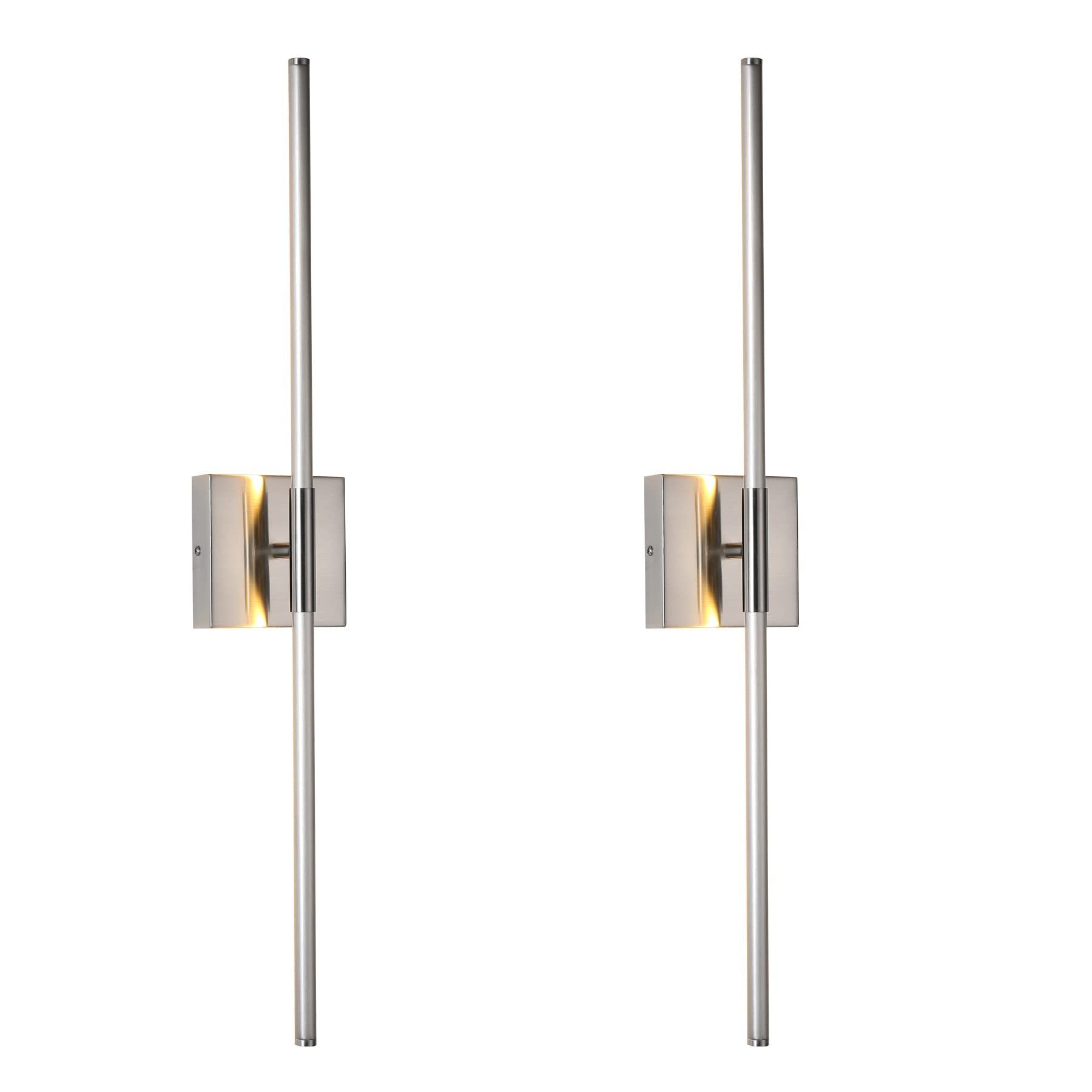 Brushed Gold LED Wall Sconces Set of 2 with Warm White Light