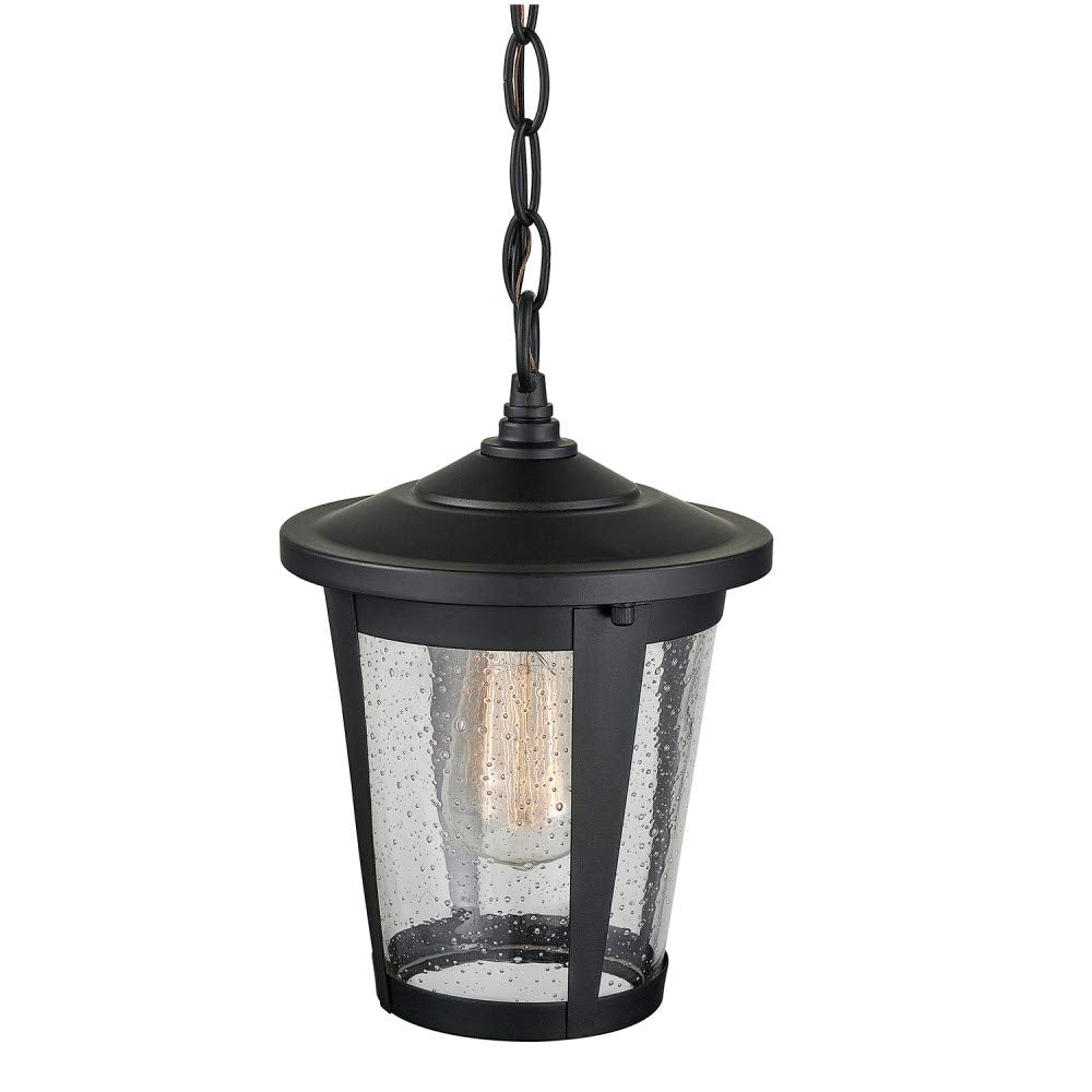 1-Light Outdoor Indoor Pendant Lighting, Matte Black, Textured Socket, Outdoor Lighting Modern, Outdoor Light Fixture, Porch Light, Kitchen Island, Bulb Not Included