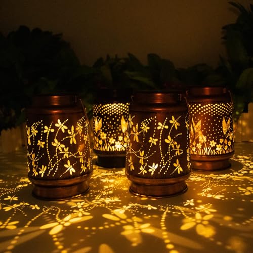 Hummingbird Solar Lantern Lights Outdoor Hanging, Metal Decor Lanterns-Waterproof LED Decorative Light for Garden Patio Yard Lawn Backyard Front Porch as Gifts for Mom Grandma Women