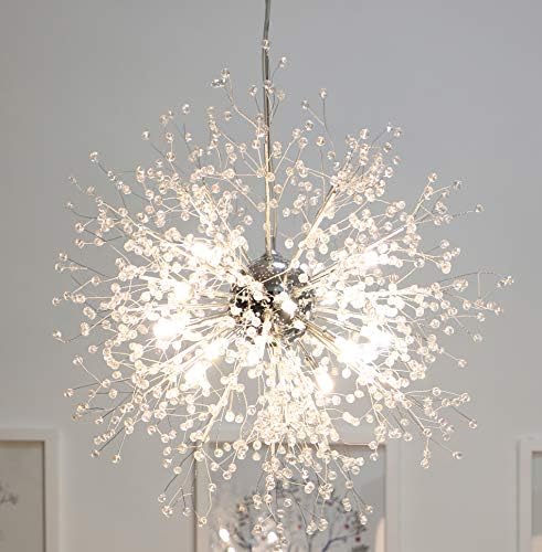 Dandelion Chandelier Firework Chandeliers LED Light Crystal Pendant Lighting Ceiling Light Fixtures Chandeliers Lighting,Dia 23.5 inch