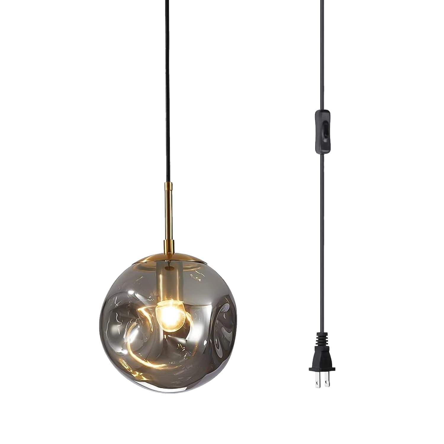 BOKT Modern Gold Kitchen Island Pendant Light Mid Century 3-Lights Globe Pendant Light Fixture Cluster Multi Light Pendant Lighting Bedside Glass Ball Pendant Lamp