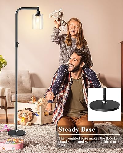 Dimmable Globe Floor Lamp, Gold Standing Lamps with 4PCS 3000K G9 Bulbs Soft Warm White Eye Care, Mid Century Modern Floor Lamp for Living Room