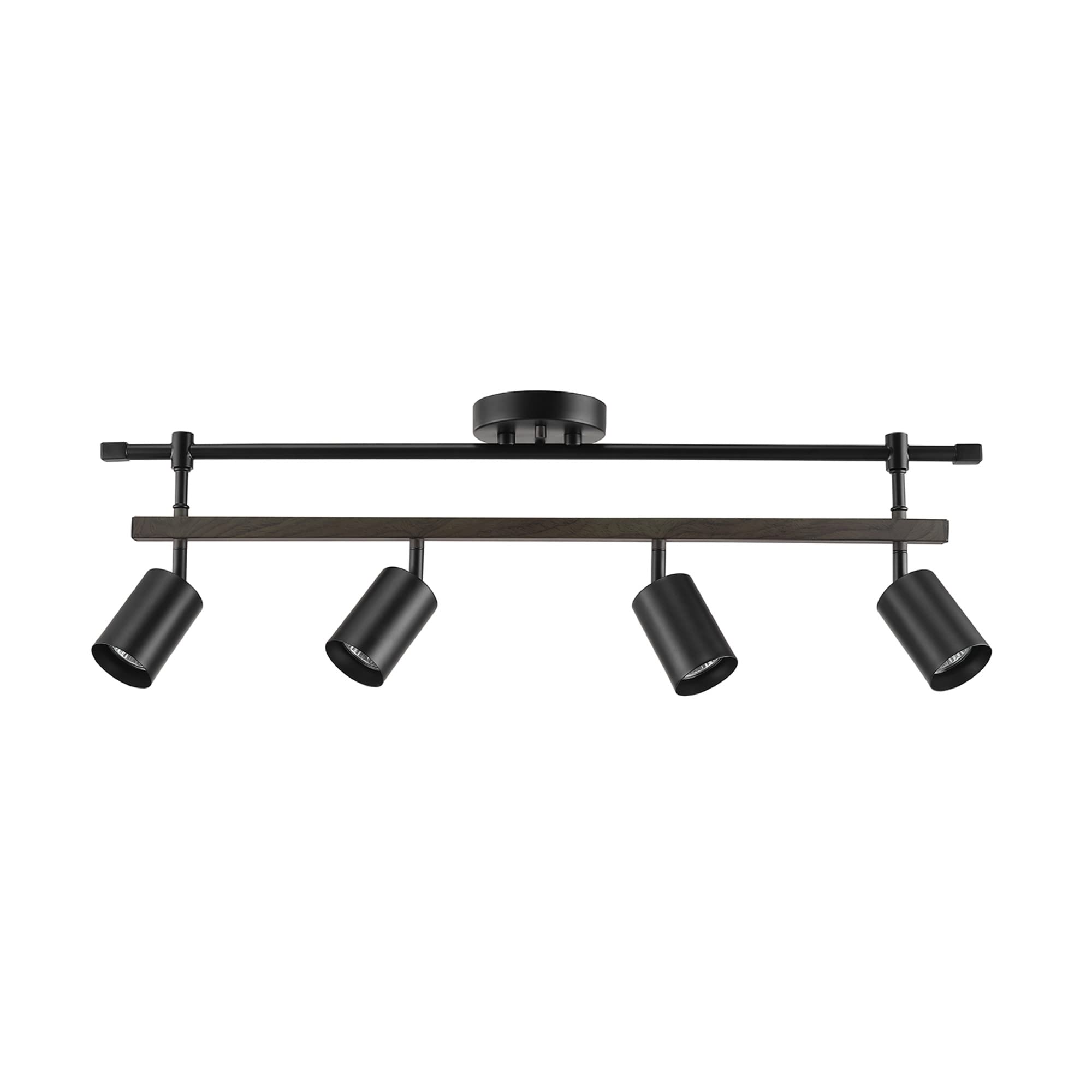 5-Light Track Lighting, Center Swivel Bar, Matte Black, Ceiling Light, Track Light Heads, Pivot Shades, Track Ceiling Light, Track Lighting Kit, 5 Bulb Kitchen Light