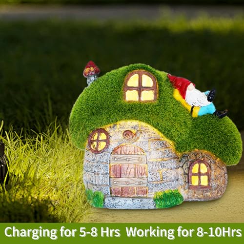 Solar Outdoor Garden Statues Lights, Elephant Figurines with Cute Birds Garden Sculpture Decor, Lucky Elephant Mother Gifts for Women, Men or Daughter, Unique Housewarming Gifts and Yard Decoration