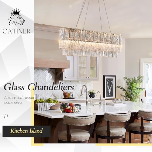 Modern Gold Chandeliers,20” Crystal Glass Pendant Ceiling Light Fixtures 7-Light Round Chandelier Luxury 2 Tiers Hanging Chandelier for Dining Room Foyer Living Room Bedroom