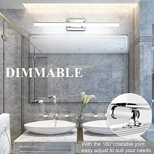 31.5 inch Modern Black Vanity Light Adjustable Bathroom Light Fixtures Over Mirror Rotatable Vanity Lighting 5500K