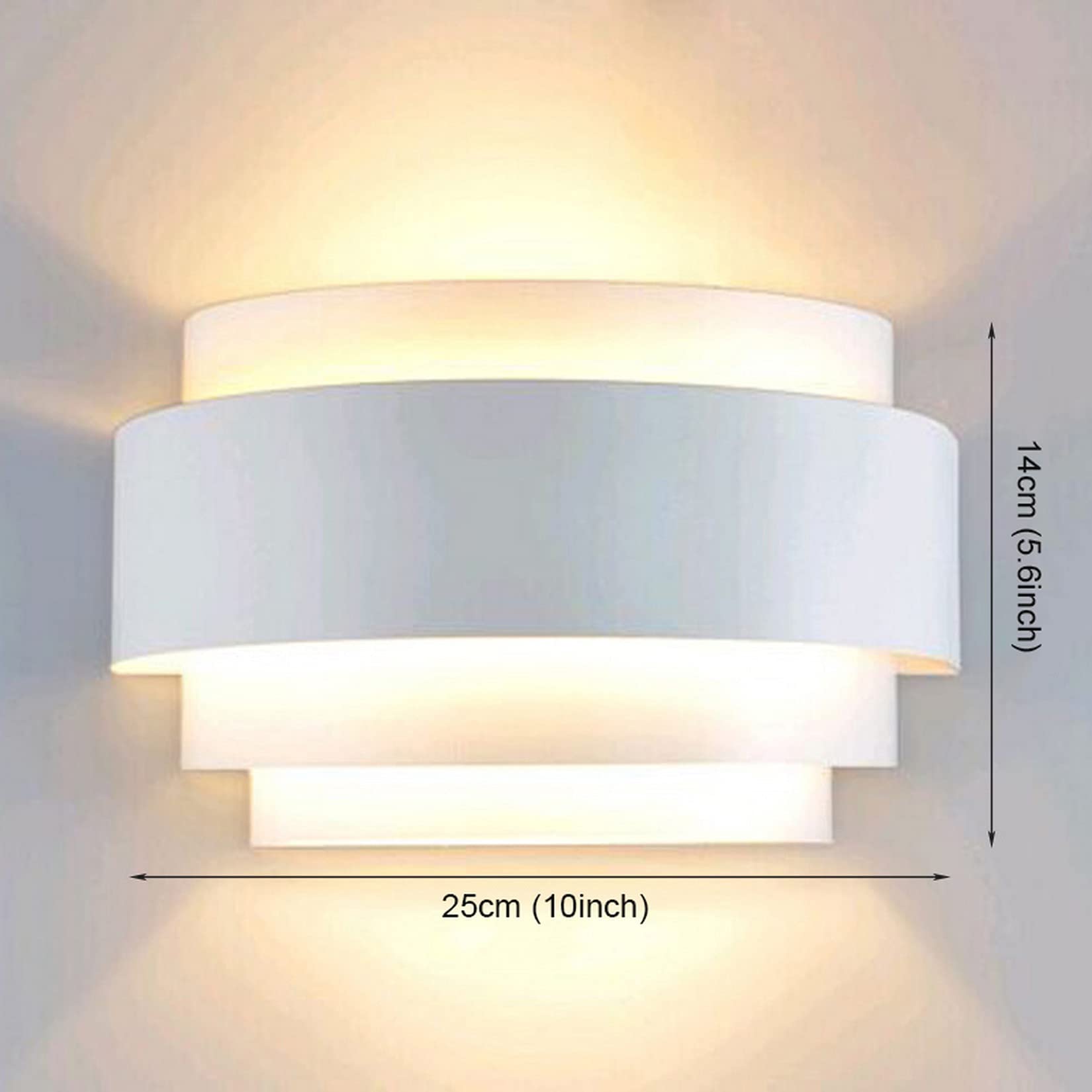 Modern Wall Sconce Indoor Wall Light Fixture Half Moon Metal Wall Lamp White for Stair Hallway Home Theatre Bedroom (1PCS)