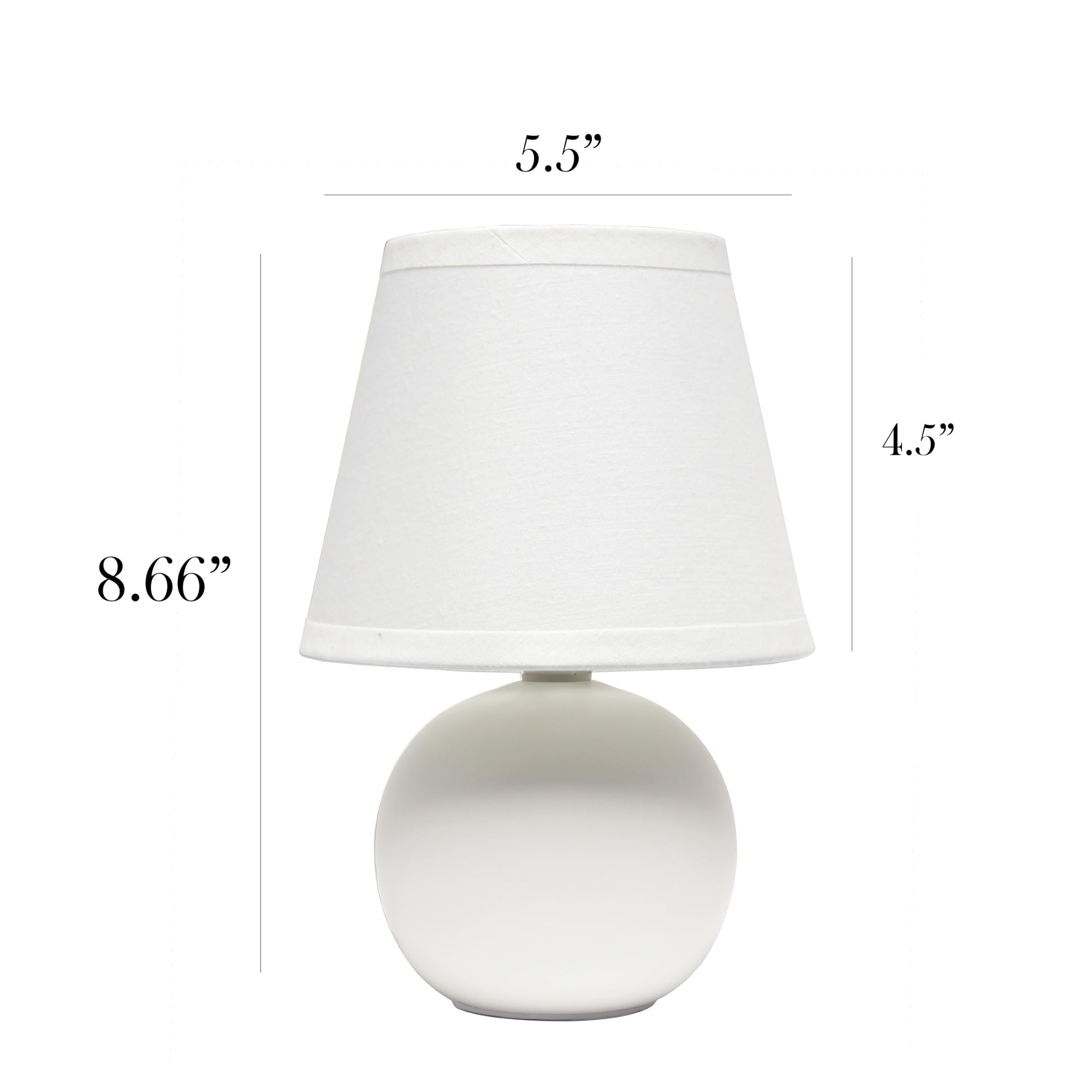 Mini Ceramic Globe Table Lamp, Off White