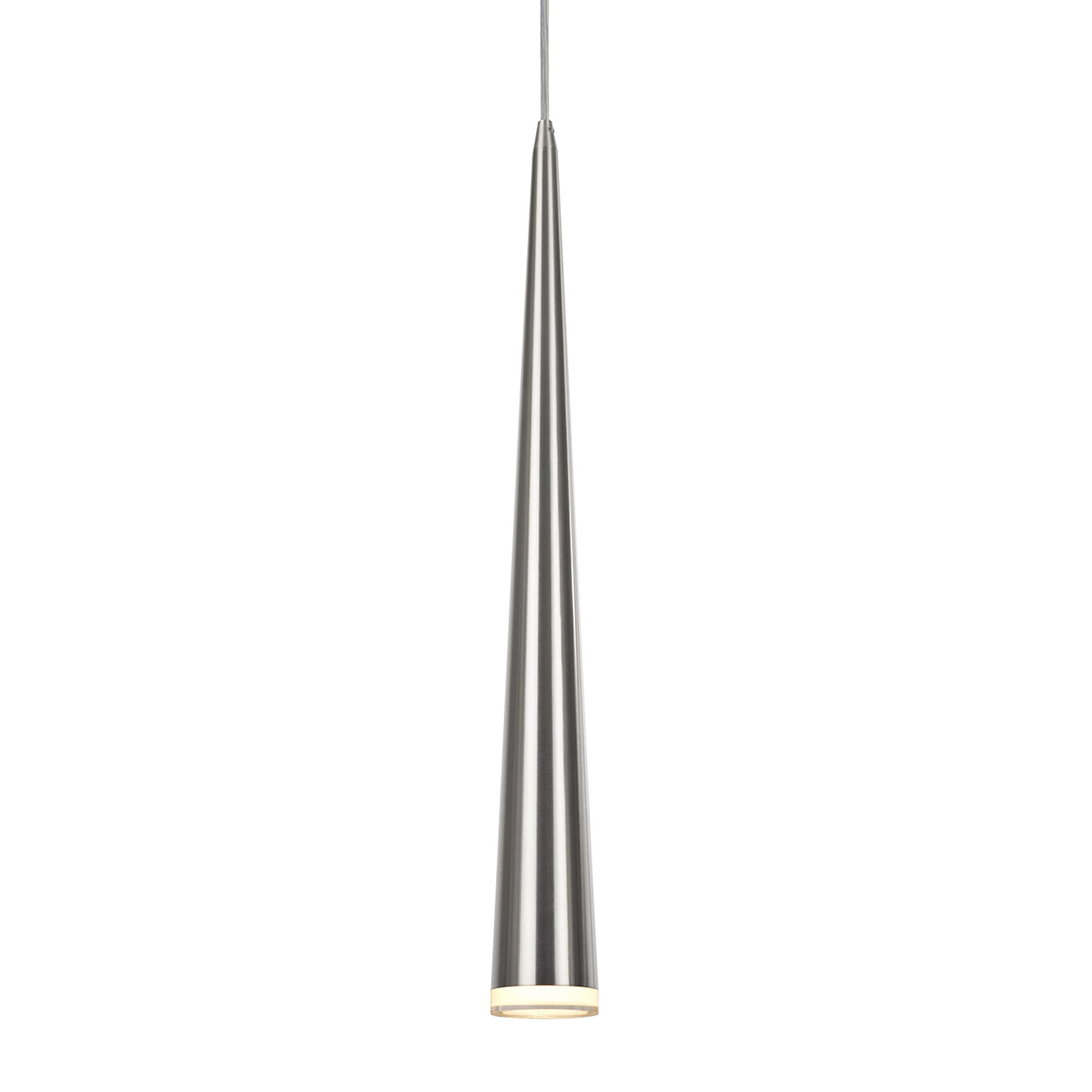 Brushed Nickel 61027 Adjustable LED 3 Hanging Pendant Ceiling Light, Contemporary Design Finish, Metal Shade, 23" Wide