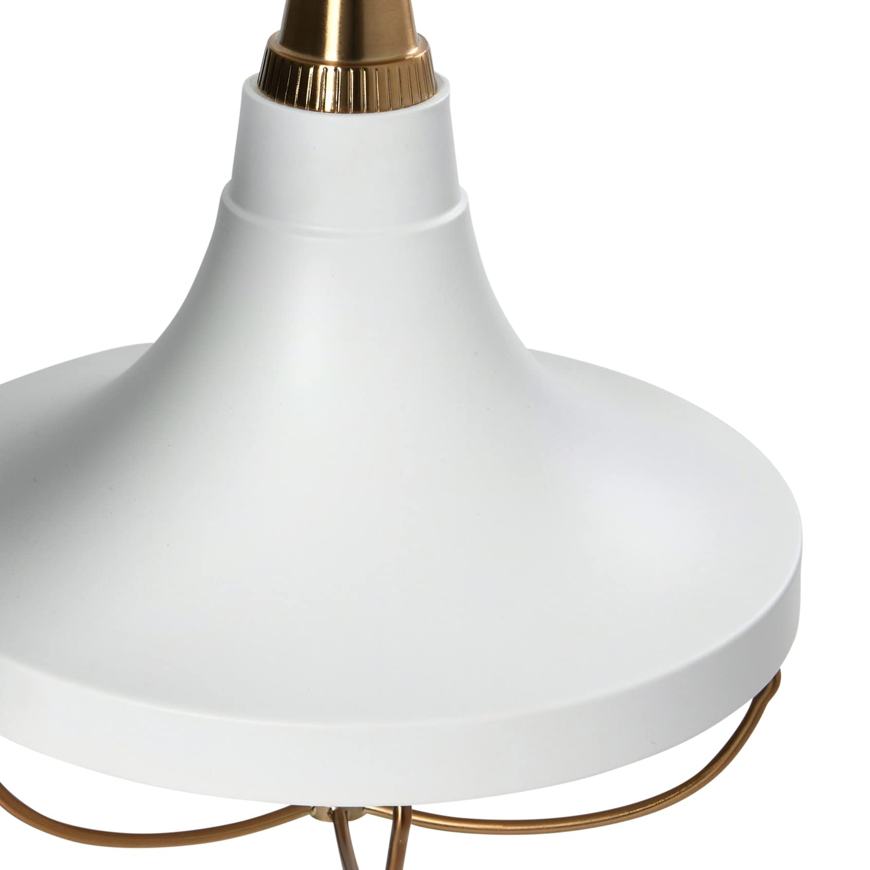 Caged Dome Metal Semi-Flush Mount Ceiling Light, Brushed Brass and Navy Blue