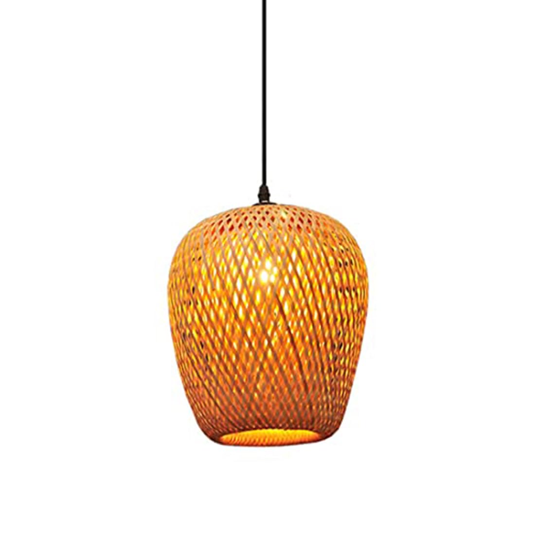 Rattan Pendant Light Bamboo Hanging Light 3-Lights Boho Pendant Light Fixture Woven Basket Wicker Shade Rattan Chandelier for Living Room Dining Room Kitchen