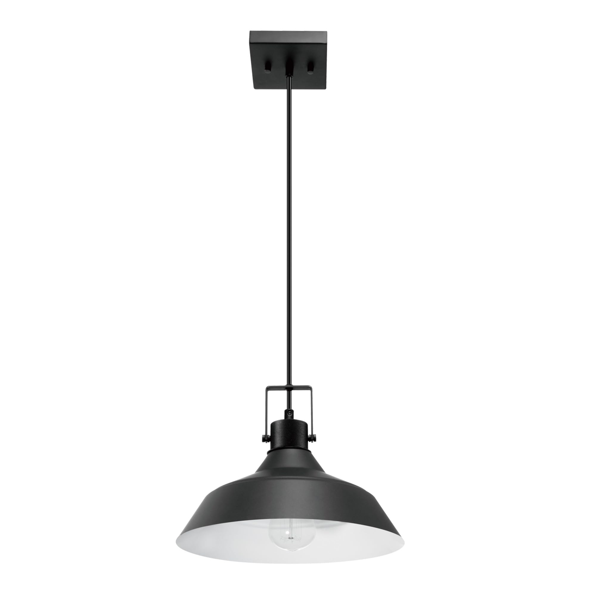 1-Light Outdoor Indoor Pendant Lighting, Matte Black, Textured Socket, Outdoor Lighting Modern, Outdoor Light Fixture, Porch Light, Kitchen Island, Bulb Not Included