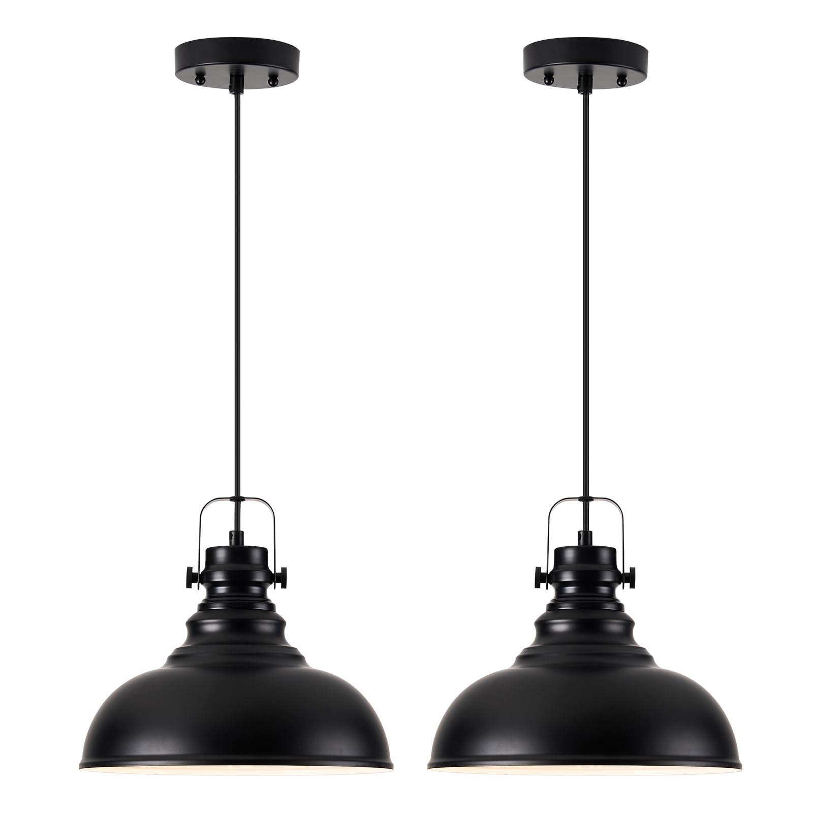 2 Packs Farmhouse Pendant Lights Kitchen Island Adjustable Pendant Light Fixtures Rustic Industrial Hanging Lamp,Oil Rubbed Bronze