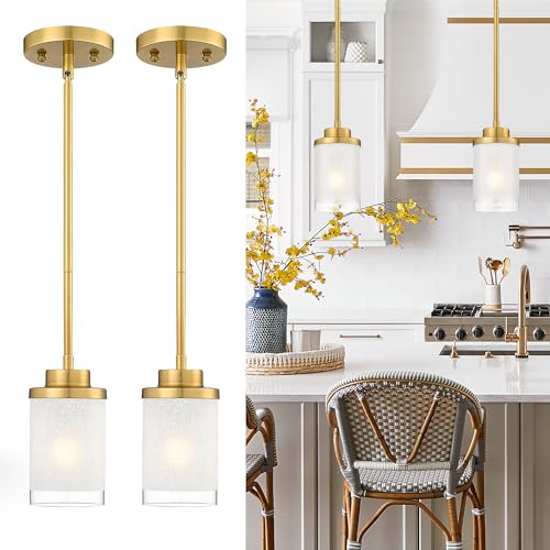 TENGXIN 3-Lights Modern Pendant Light with Glass Shade Brushed Nickel Pendant Lighting Adjustable Industrial Retro Style Hanging Light Fixture for Kitchen, Farmhouse