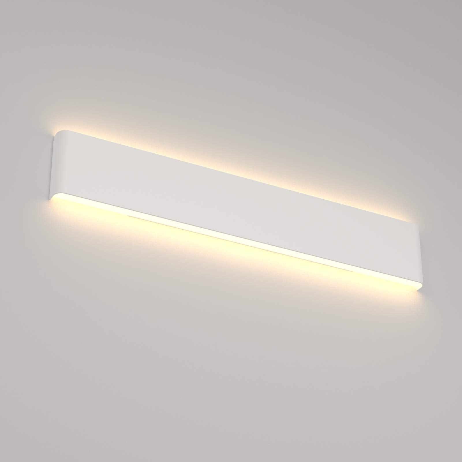 15.7in LED Modern Matte Black Wall Sconce 2-Pack Aluminum Indoor LED Up and Down Modern Bathroom Wall Lighting Fixtures 14W Warm White Light 3000K