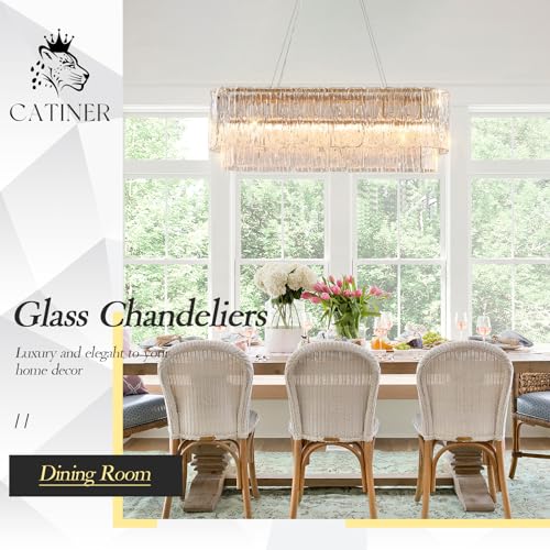 Modern Gold Chandeliers,20” Crystal Glass Pendant Ceiling Light Fixtures 7-Light Round Chandelier Luxury 2 Tiers Hanging Chandelier for Dining Room Foyer Living Room Bedroom