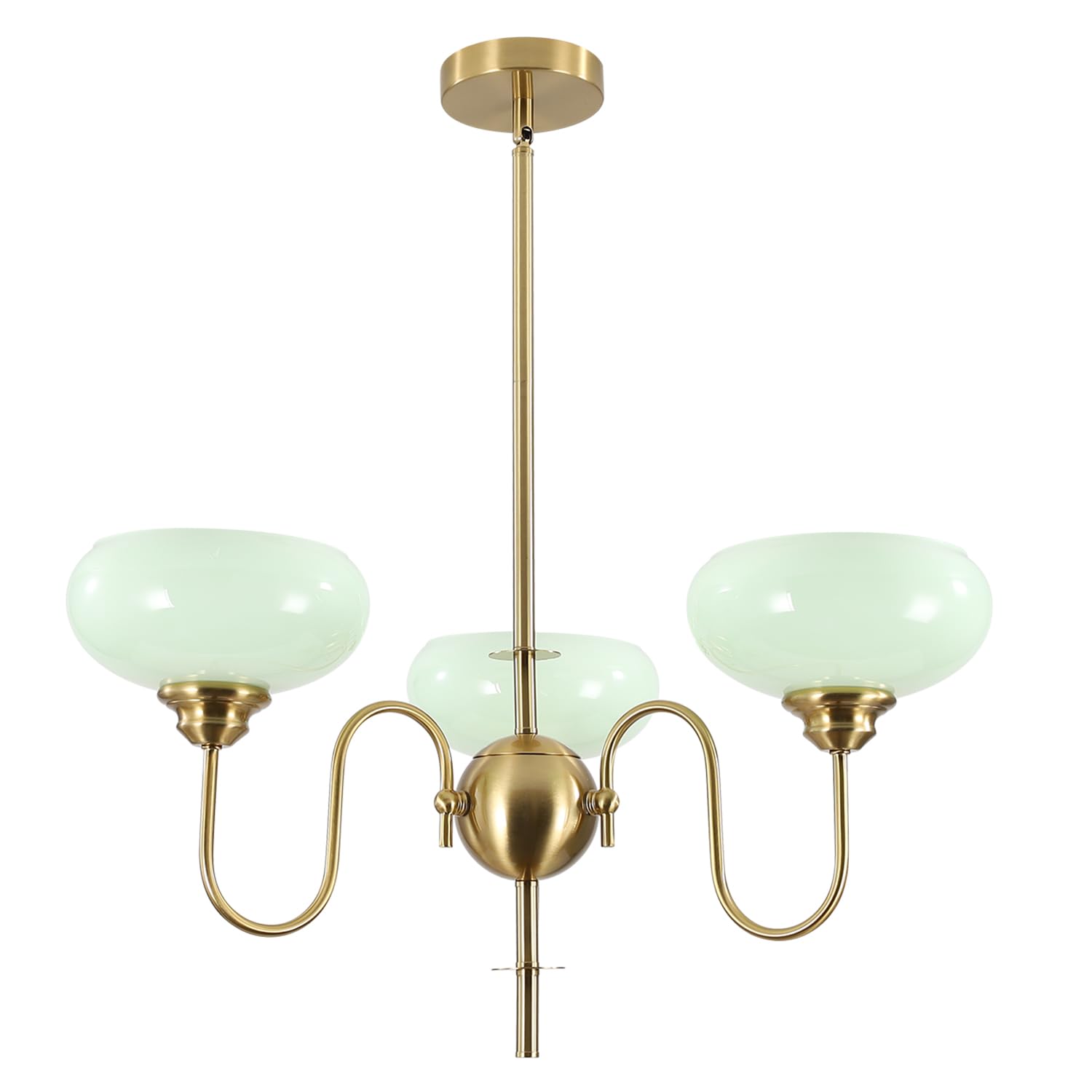 Gold Vintage Chandelier Modern 5-Light Globe Chandelier with Smooth Lampshade Sputnik Pendant Light Dining Room Chandelier for Living Room Bedroom