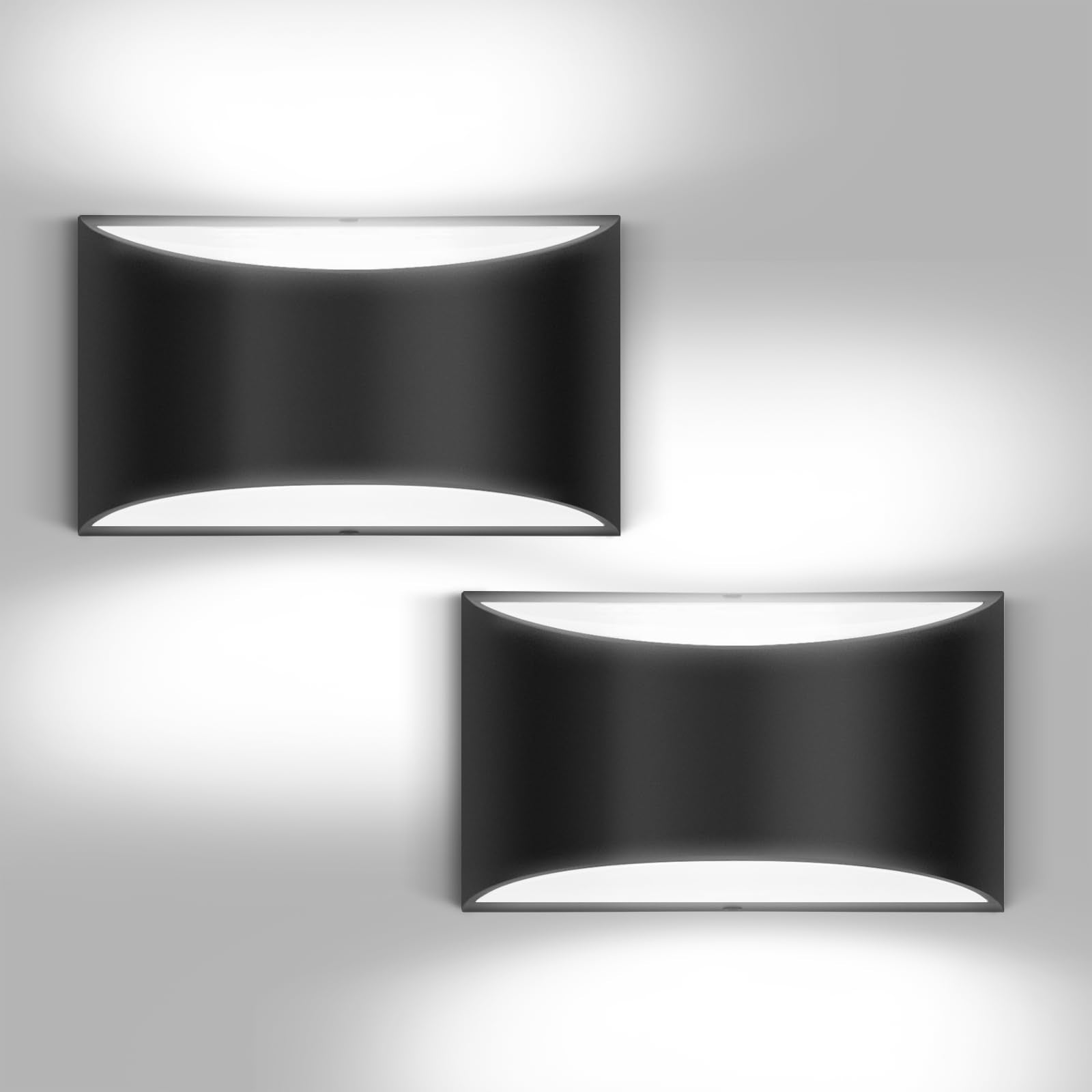 4 Pack Black Modern LED Wall Sconces Light Hardwired Wall Sconces Indoor Up and Down Sconces Wall Lamps for Living Room, Bedroom, Hallway Warm White 3000K(with G9 Bulbs)