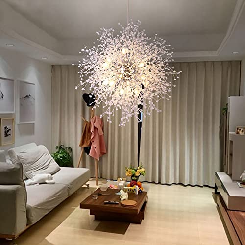 Dandelion Chandelier Firework Chandeliers LED Light Crystal Pendant Lighting Ceiling Light Fixtures Chandeliers Lighting,Dia 23.5 inch