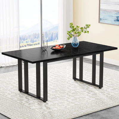 Caria 55" Dining Table for 4 | Rectangular Kitchen Table with Solid Wood Veneer