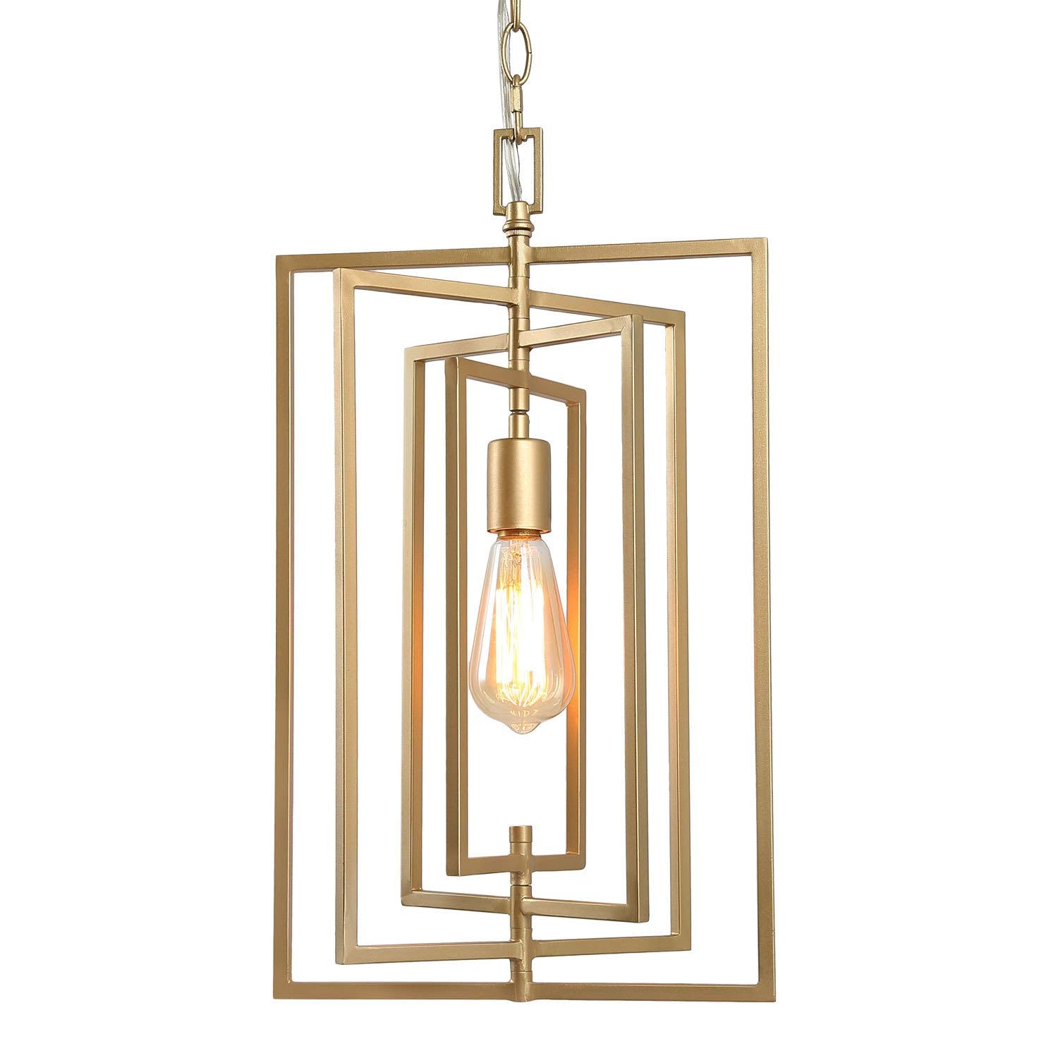 Gold Chandelier, Pendant Lighting for Kitchen Island with Adjustable Framework, W12 xH20.4