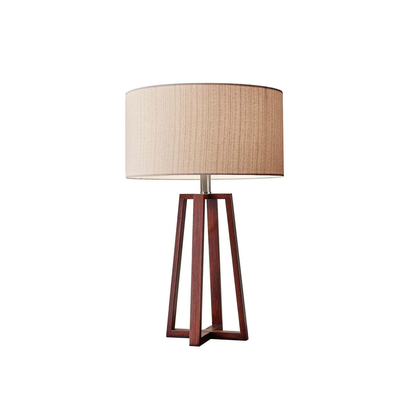 1504-15 Quinn Floor Lamp, 60 in, 150 W Incandescent/CFL, Walnut Birch Wood, 1 Wooden Lamp , White