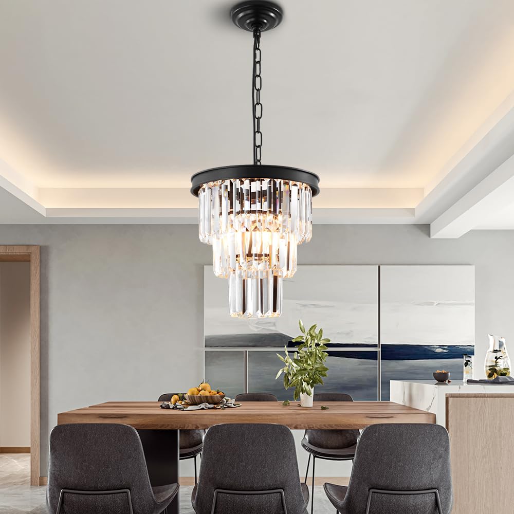 Modern Crystal Gold Pendant Light Fixtures for Kitchen Island Luxury Gold Chandelier Perfect for Dining Room, Bedroom, Kitchen, Living Room