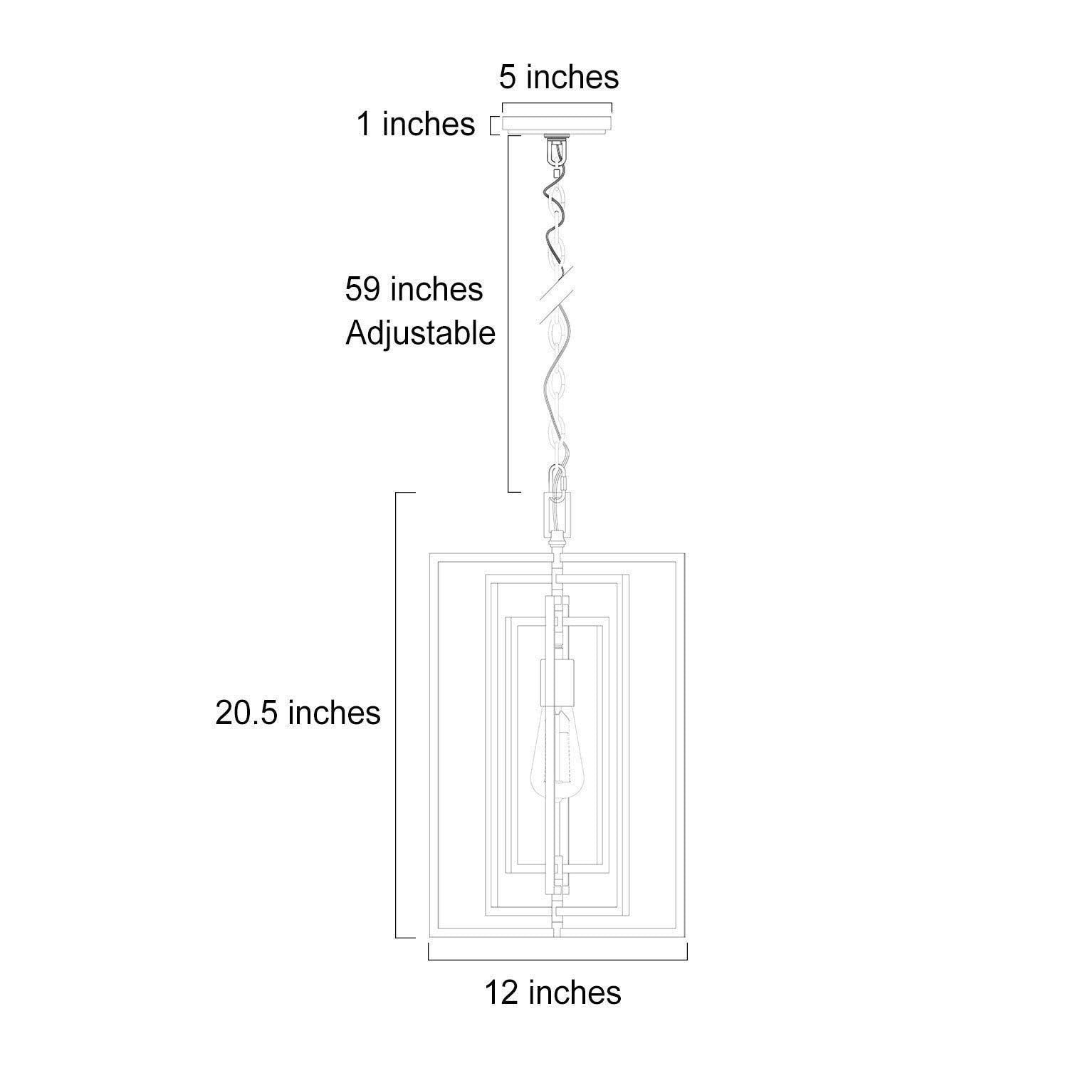 Gold Chandelier, Pendant Lighting for Kitchen Island with Adjustable Framework, W12 xH20.4