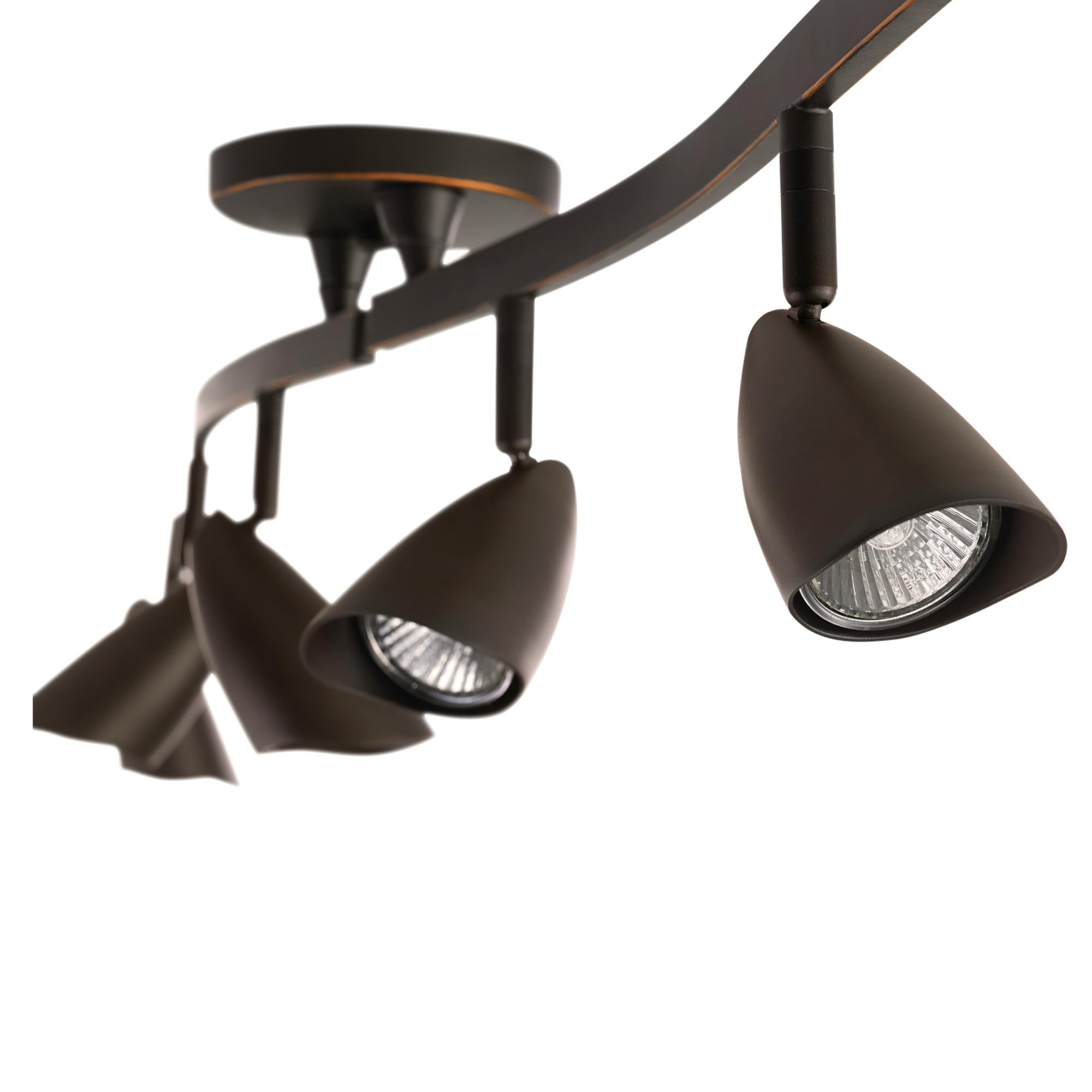 6-Light Adjustable S-Shape Track Lighting, Bronze Color, Oil Rubbed Finish