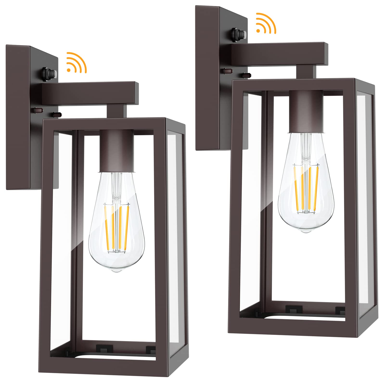 Outdoor Wall Lantern, Exterior Wall Sconce Fixture with E26 Base, Waterproof Wall Mount Light, Outdoor Lantern for Porch 2 Pack