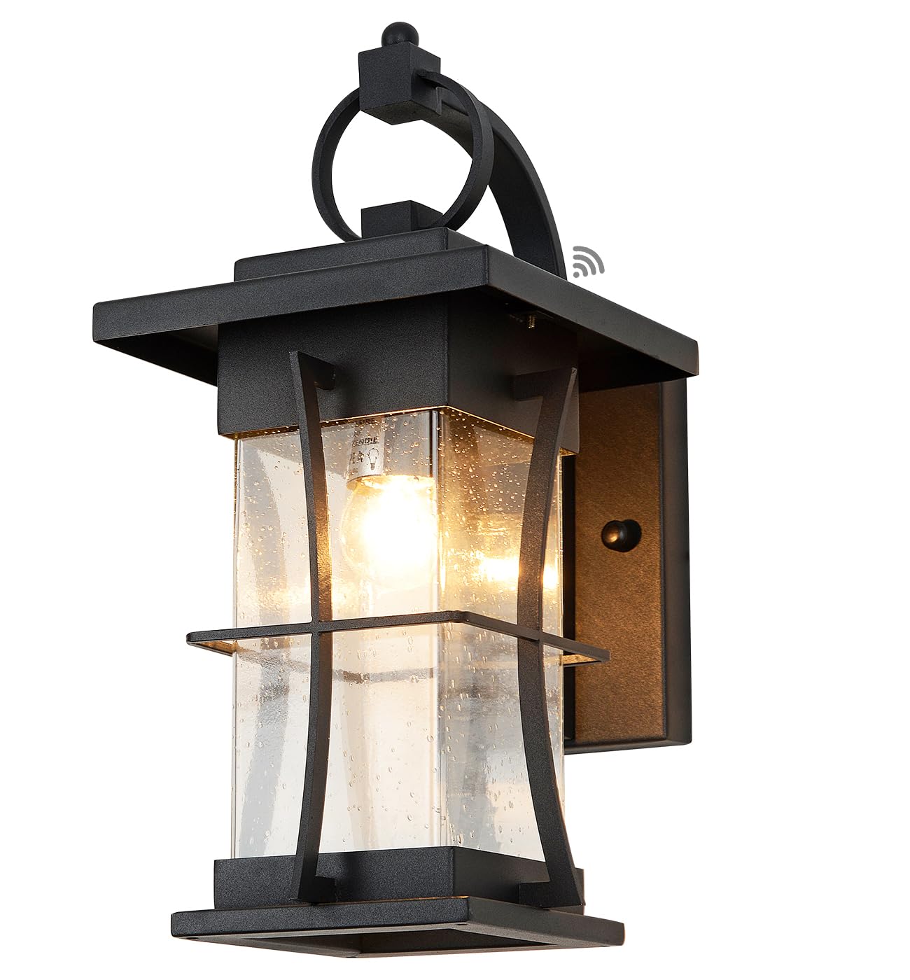 Oil Rubbed Bronze Outdoor Light Sconces Wall Mount Matte Brown Outdoor Wall Lamp Large Exterior Porch Wall Lantern with Seeded Glass 15" Outside Lights for House, Front Door, Patio, Backyard