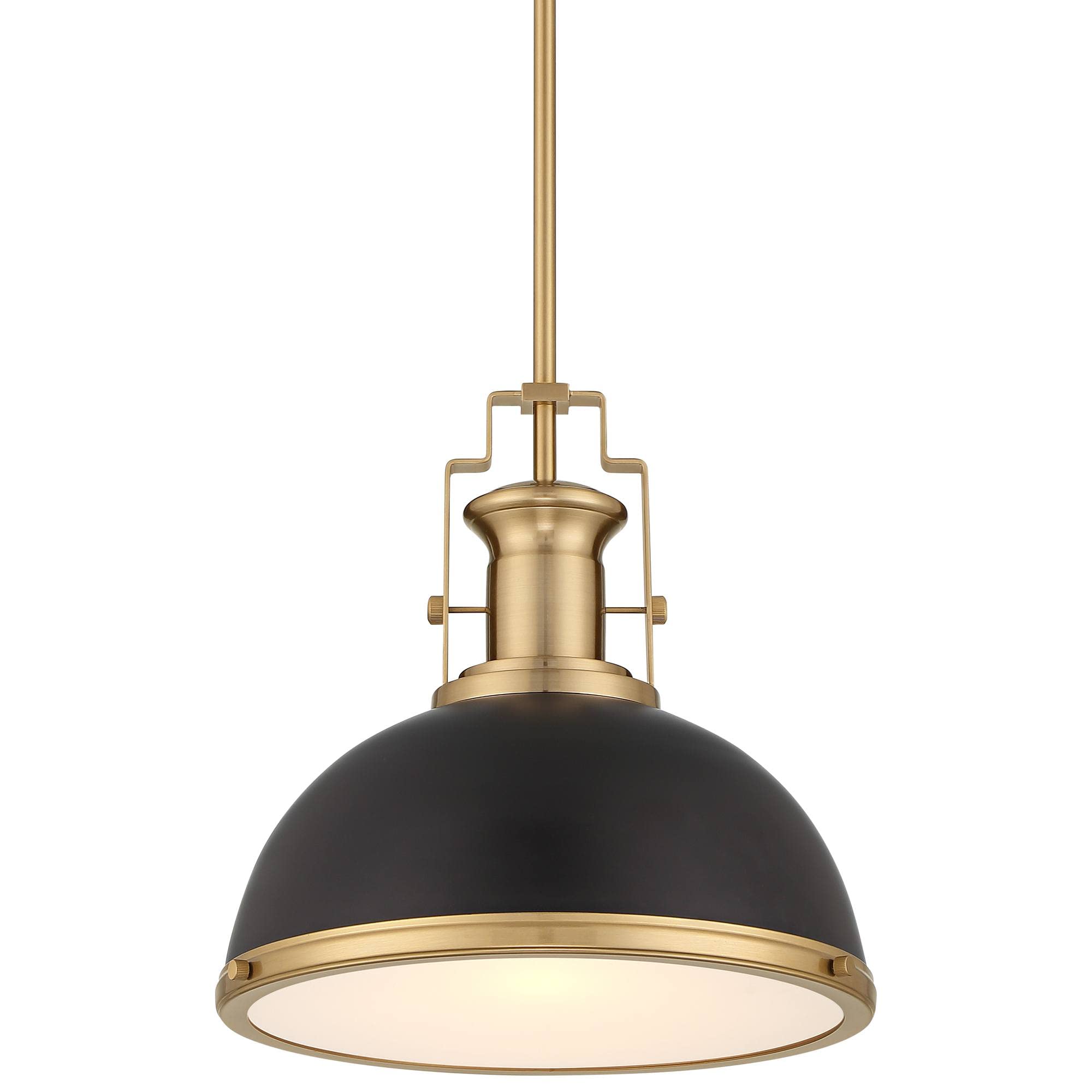 Possini Euro Design Posey Soft Gold Hanging Pendant Lighting 13" Wide Modern Black Dome Shade Fixture for Dining Room House Home Foyer Kitchen Entryway Bedroom Living High Ceilings