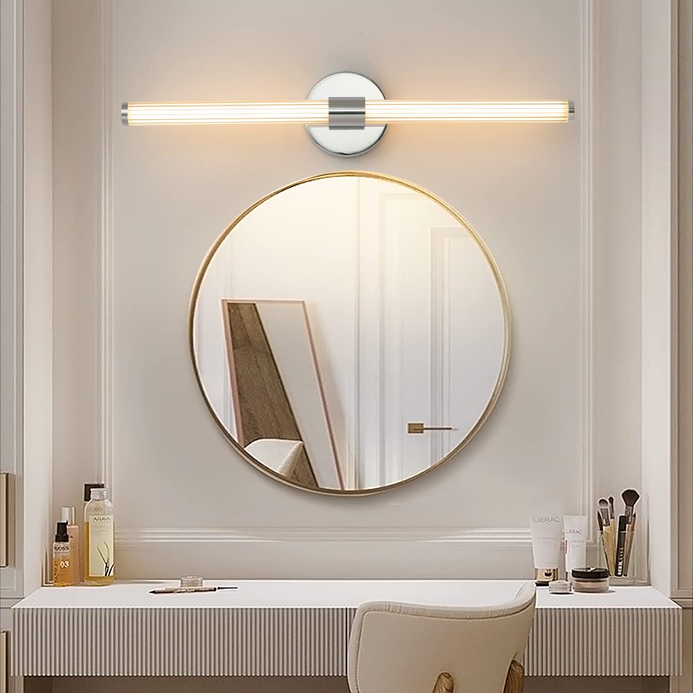 LED Bathroom Light Fixtures Gold Bathroom Vanity Lights Over Mirror 360° Full Lighting Dimmable LED 22 inch Vanity Light Bar Modern Wall Sconce Warm Light for Bedroom Living Room