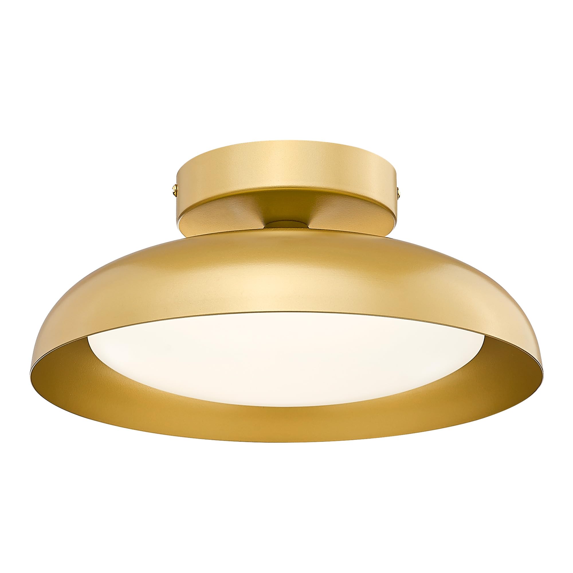 Gold Ceiling Light, 12 Inch LED Semi Flush Mount Ceiling Light Fixture, 12W/700Lm Ceiling Lights for Kitchen, Bathroom, Hallway, 3000K/4000K/6000K Adjustable, KDCL01-GD